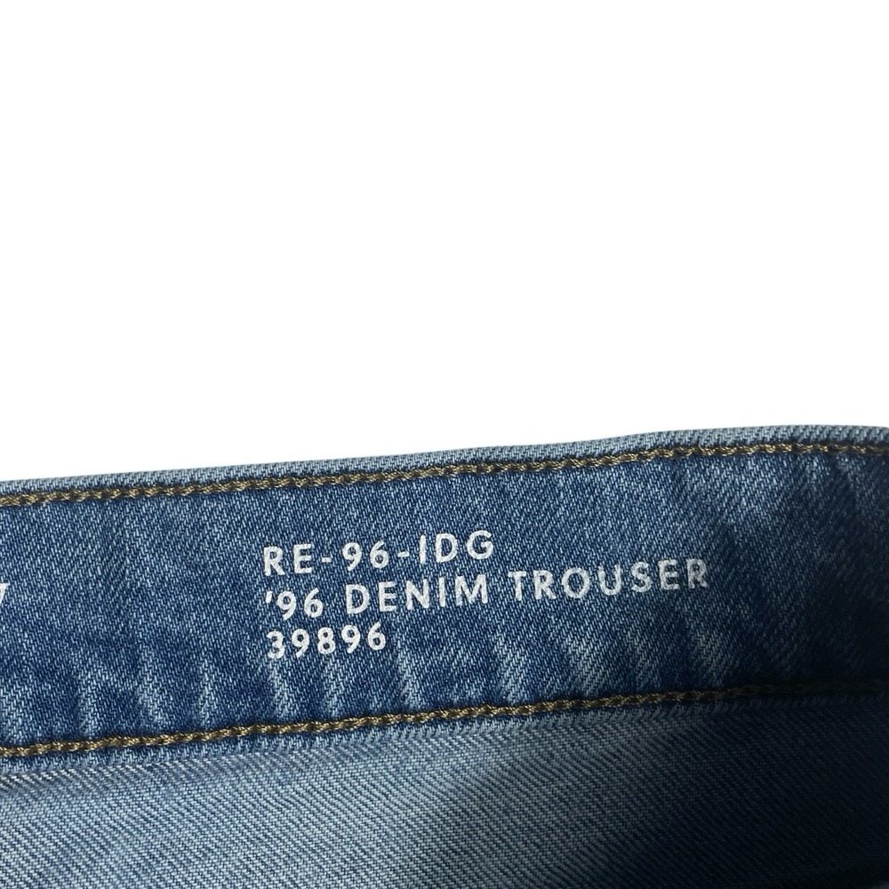 J Crew 96 Denim Trouser Jeans Size 28 High Rise Wide Leg Cuffed CF233 Blue - Picture 5 of 10